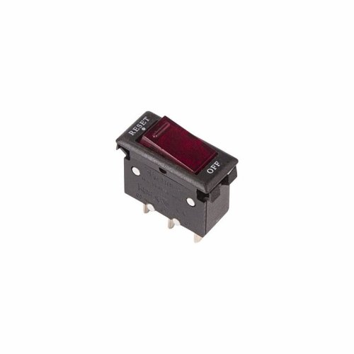 Выключатель-автомат клавишный Rexant 250V 15А (3с) RESET-OFF красный с подсветкой картинка